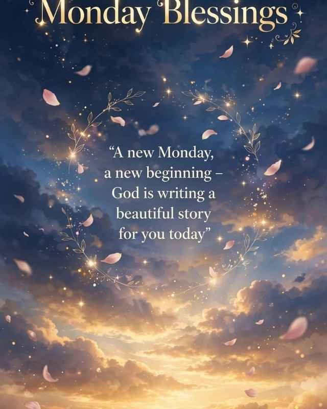 135 Good Morning Powerful Monday Blessings – inspirational quotes, prayers, messages, and images for friends. Beautiful watercolor daisies, green leaves, a warm cup of coffee, and soft pastel colors create a peaceful Monday morning blessing design. Find uplifting Monday blessings to start the week with joy and peace. WishesJoy.com